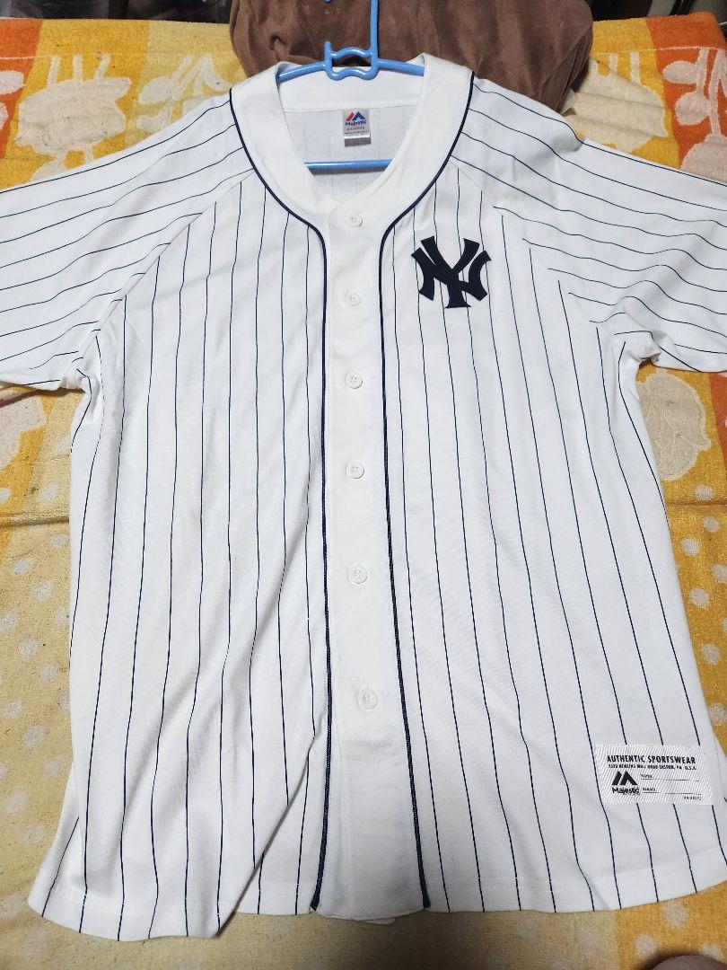 MajesticATHLETICヤンキースストライプユニフォームサイズXL