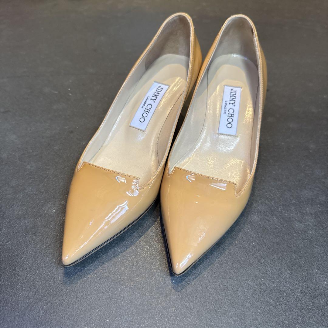 JIMMY CHOO ベージュ ポインテッドトゥパンプス 36 超美品 JIMMY CHOO ベージュ ポインテッドトゥパンプス 36 超美品