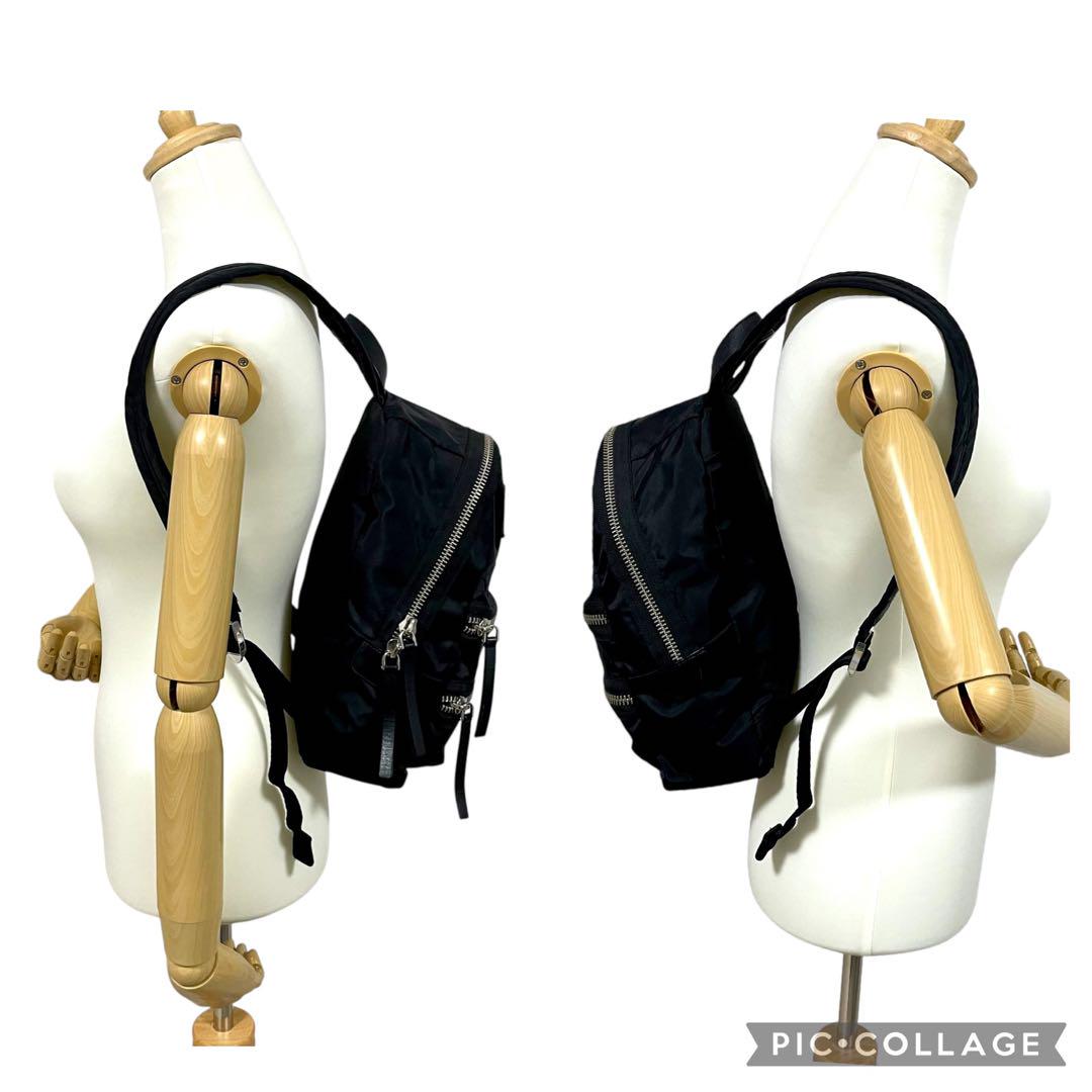 美品　マークジェイコブス　リュックサック　バックパック　ナイロン×レザー　黒