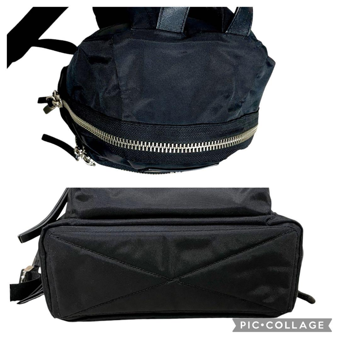 美品　マークジェイコブス　リュックサック　バックパック　ナイロン×レザー　黒