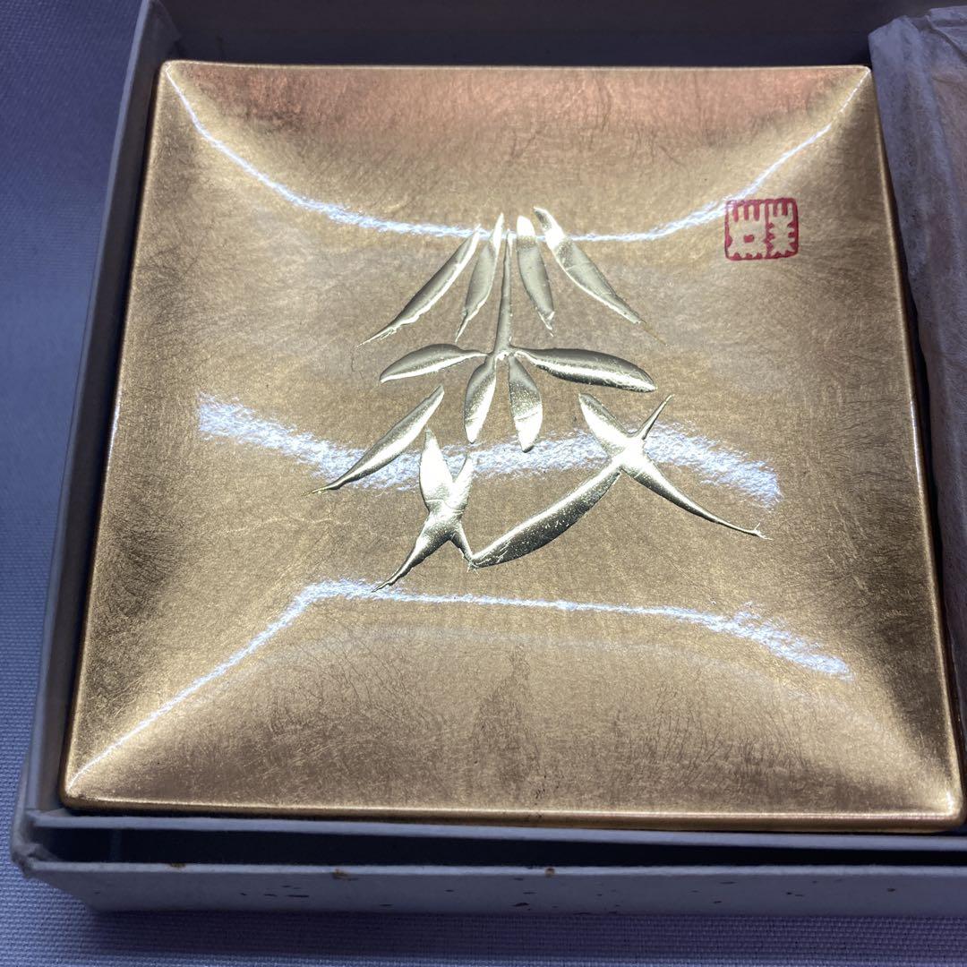 茶道用帛紗 金色 葉模様 5枚セット