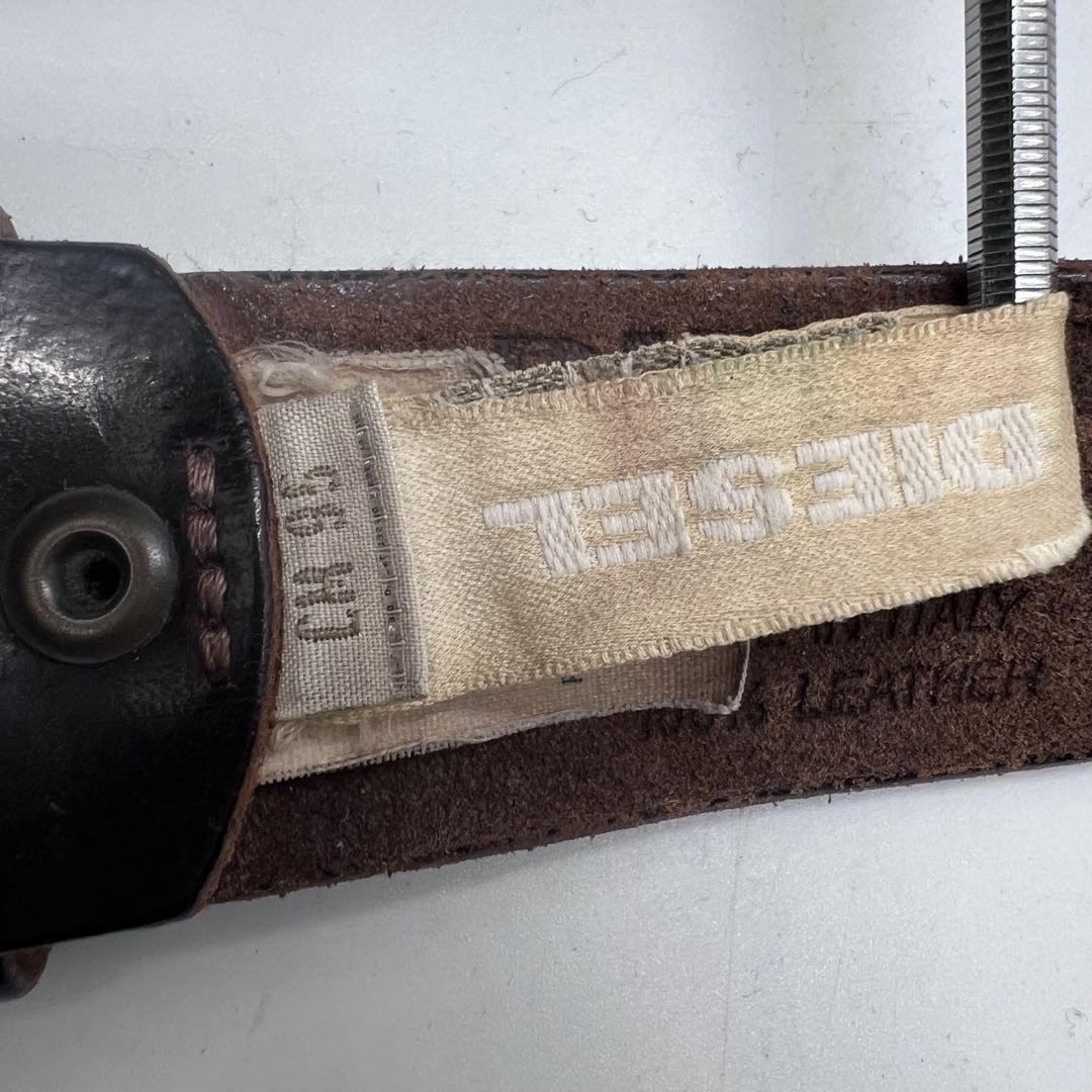 小物 00s y2k DIESEL logo plate leather belt