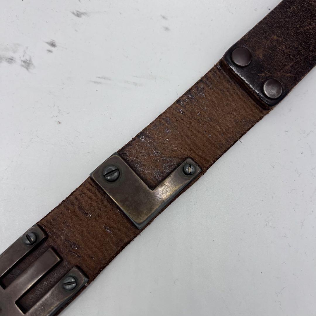 小物 00s y2k DIESEL logo plate leather belt