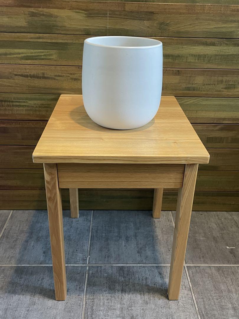 超美品■MUJI/無印良品■廃盤品 天然木タモ材 ベッドサイドテーブル■無垢材