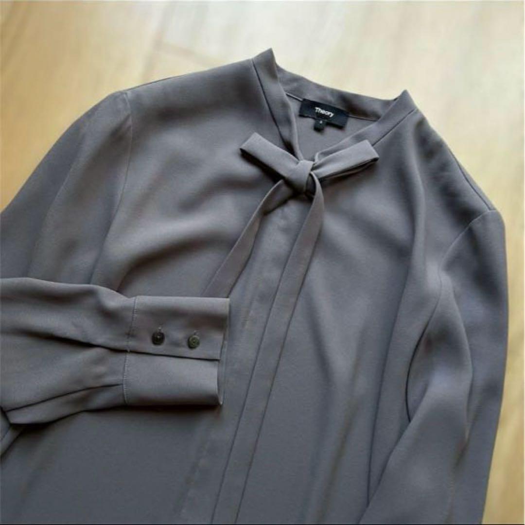 極美品　22/SS セオリー ボウタイブラウス とろみ　ウォッシャブル