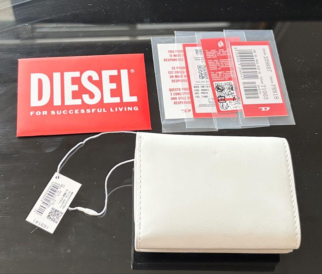 DIESEL 1DR 三つ折りミニウォレット白
