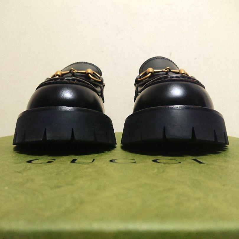 美品 GUCCI ホースビットローファー ラグソール Bee 黒 36