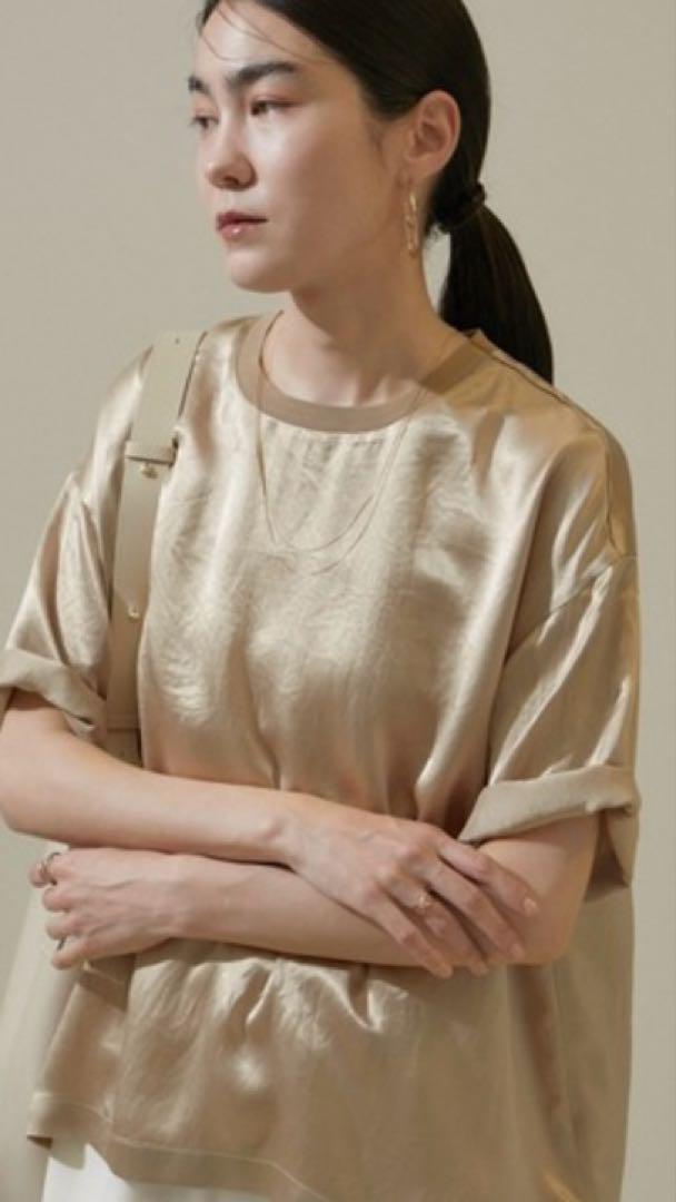 SALON adam et rope' アセテートヴィンテージサテンTブラウス