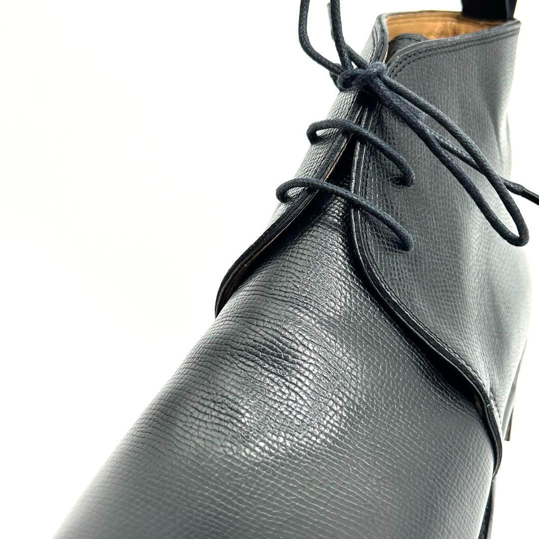 未使用級 エルメス HERMES （35.5） 革靴 レザーチャッカブーツ 黒