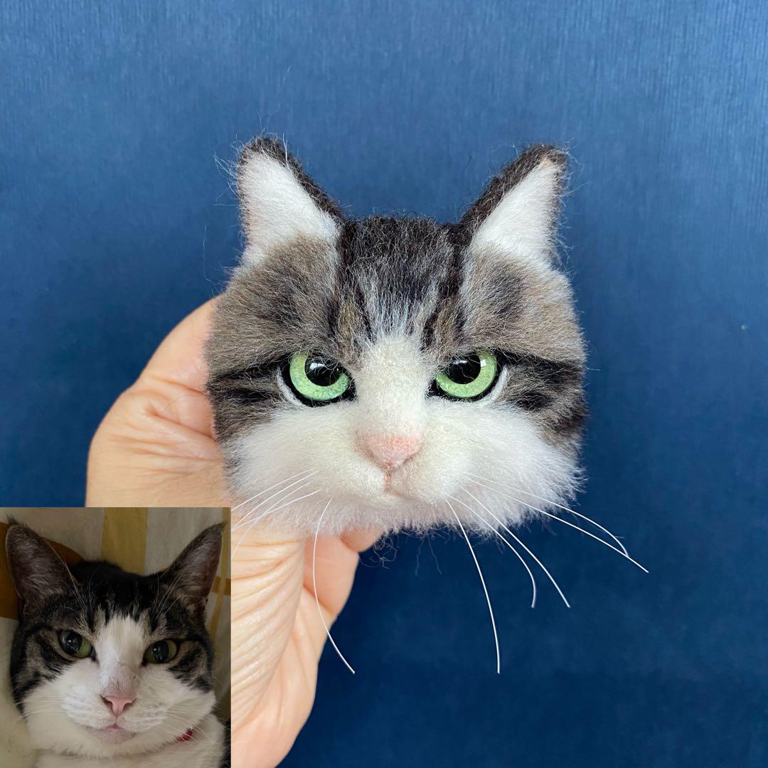 羊毛フェルト猫　猫ちゃんブローチ　オーダー受付中！