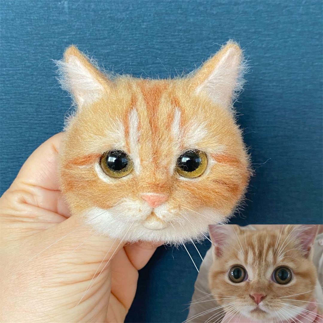 羊毛フェルト猫　猫ちゃんブローチ　オーダー受付中！