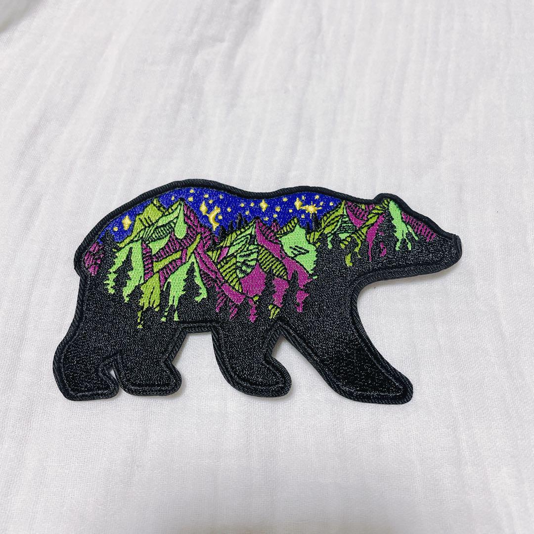 ワッペン くま アドベンチャー アウトドアパッチ カラフルな刺繍クールアイロン