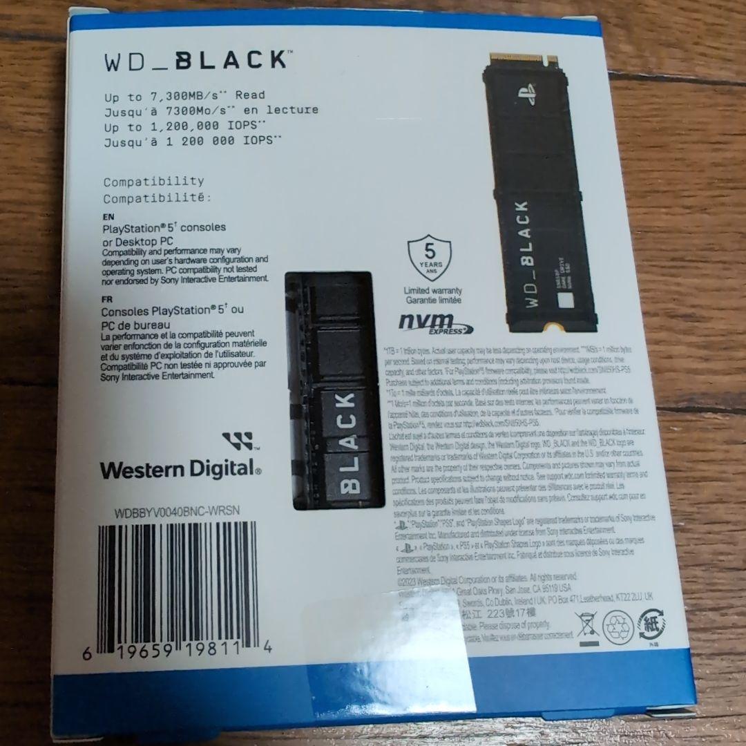 PS5公式ライセンス版 WD_BLACK SN850P 4TB 内蔵SSD