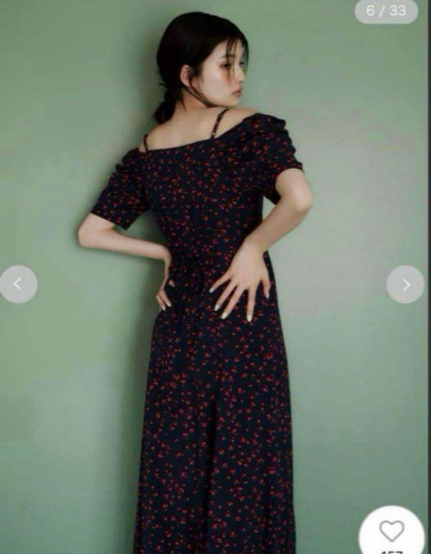 フルーツプリント2wayオフショルワンピース