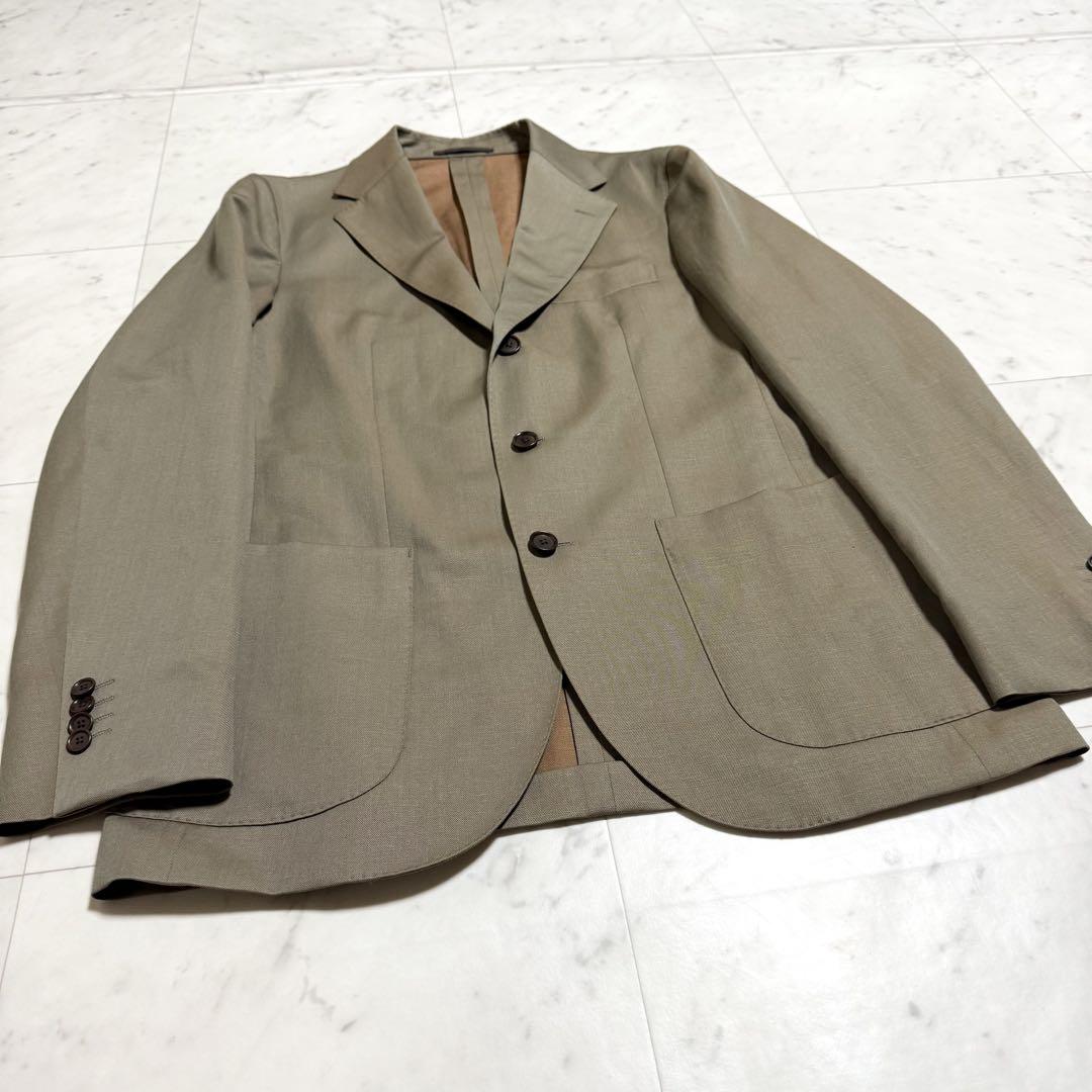 【公式】フジのお歳暮・冬ギフト 極美品 UNITED ARROWS ウールリネンテーラードJKT 玉虫色 48 ジャケット・アウター