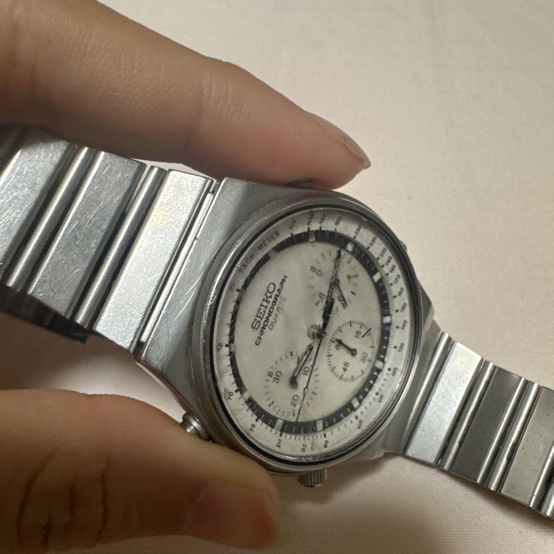 SEIKO シルバー クロノグラフ腕時計