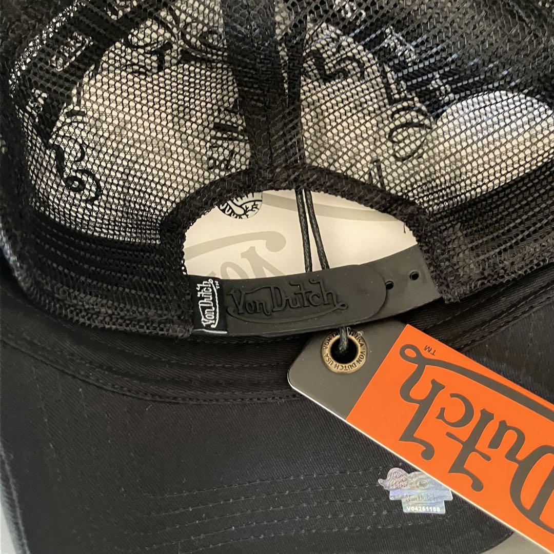 Von Dutch ボンダッチ ロゴ 帽子 メッシュキャップ 黒 黒×白 Von Dutch ボンダッチ メッシュ キャップ 帽子 新品