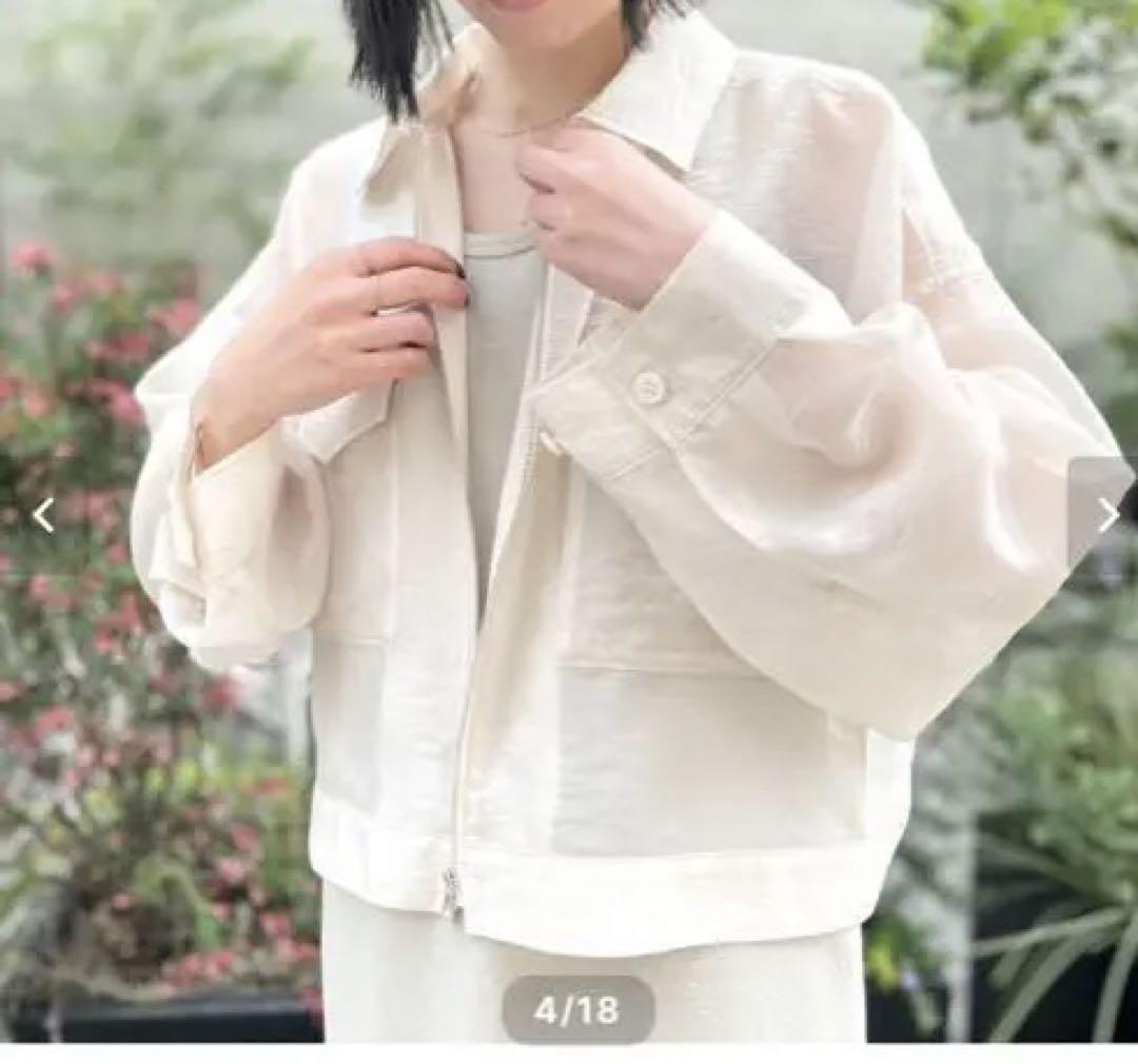 【 cafune】2024新作♡ zip sheer blouson