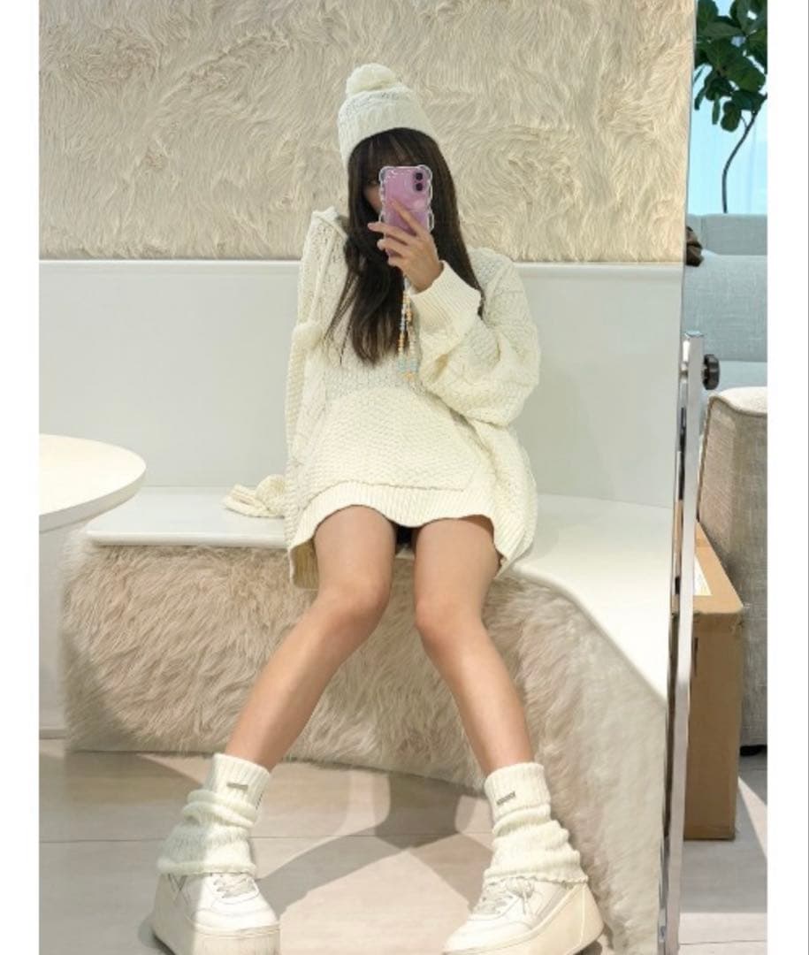 【Darich】ケーブルDDロゴVネックニットフーディ 【Darich】ケーブルDDロゴVネックニットフーディ