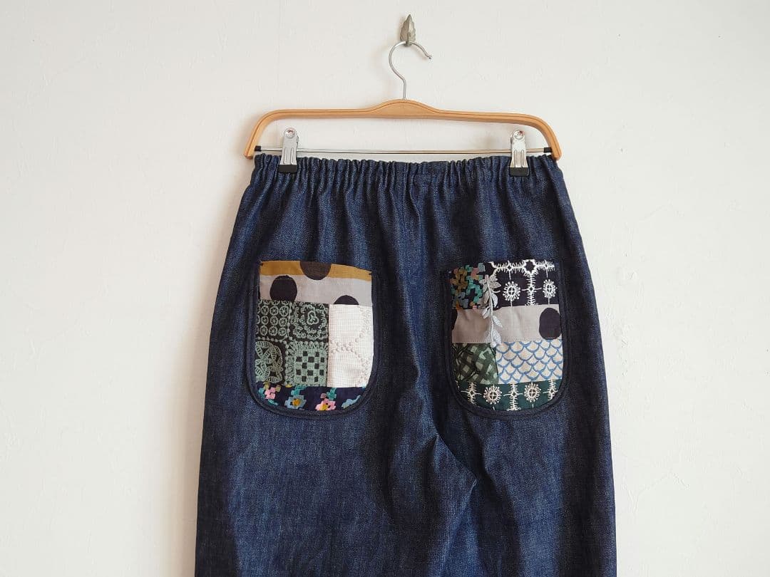 パッチワークポケット　もんぺパンツ☆ミナペルホネン　ハンドメイド