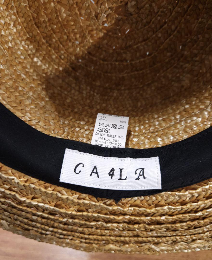 美品☆CA4LA カシラ 麦わら帽子 ハット カンカン帽 ストロー