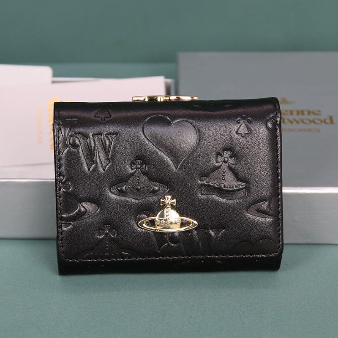 Vivienne Westwood ☆三つ折り財布☆黒· レザー 13154 Vivienne Westwood ☆三つ折り財布☆黒· レザー 13154 - メルカリ