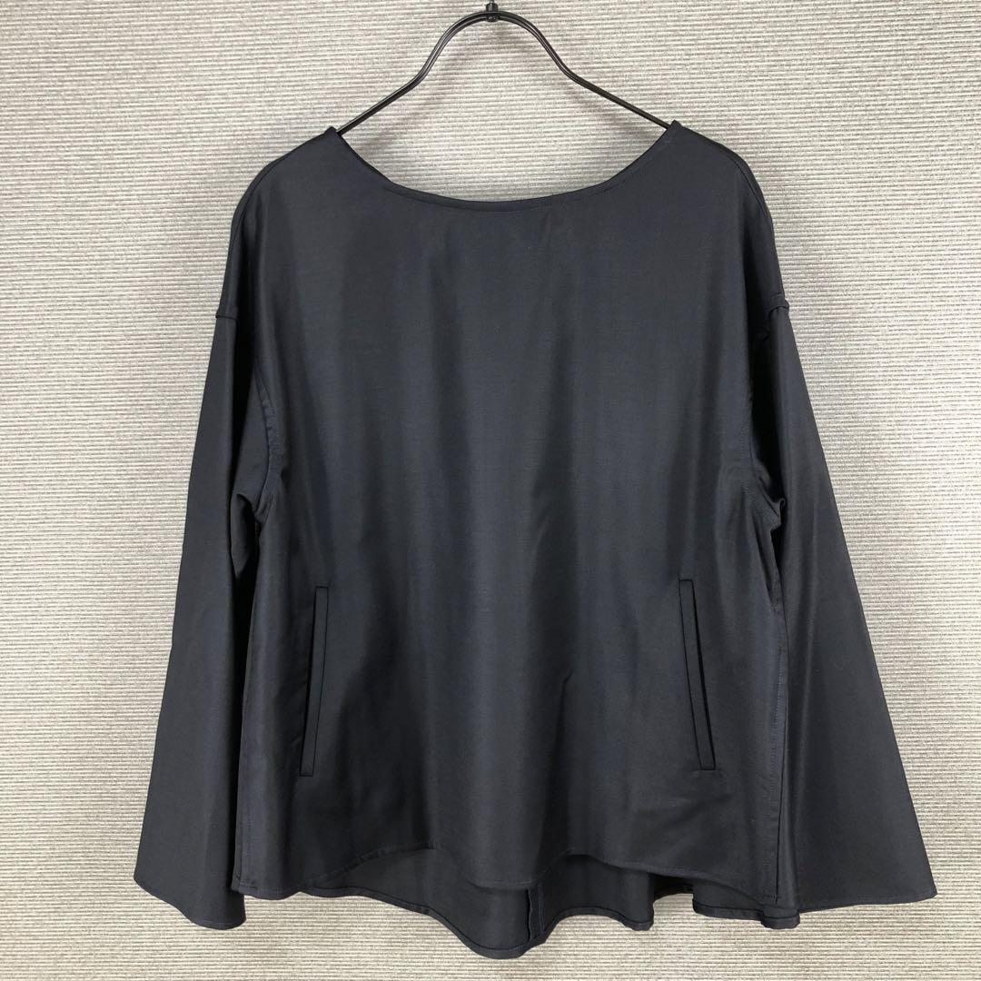 BEARDSLEY ウール バックリボン ブラウス ネイビー