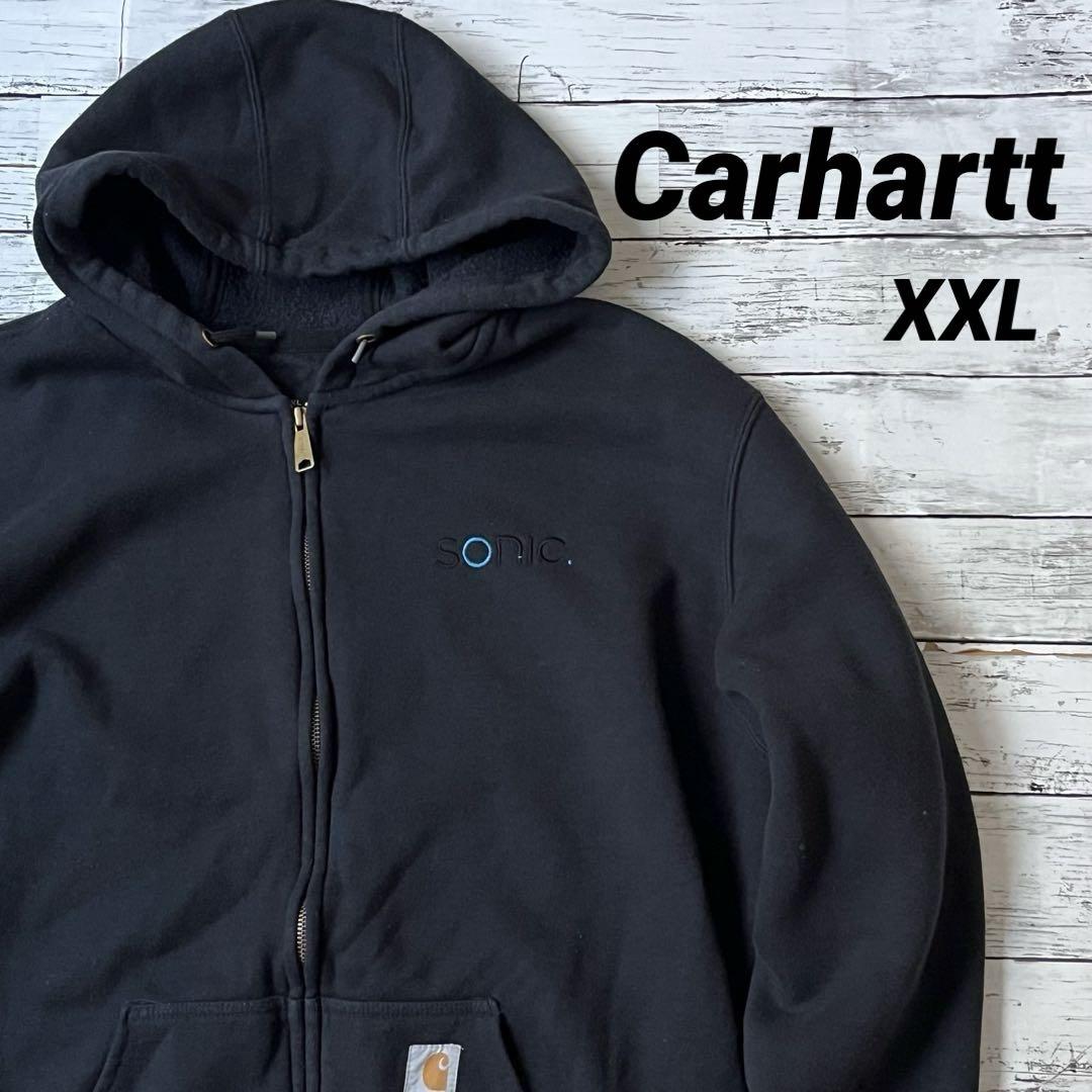 カーハート　Carhartt ジップパーカー　XXL ネイビー　企業コラボ