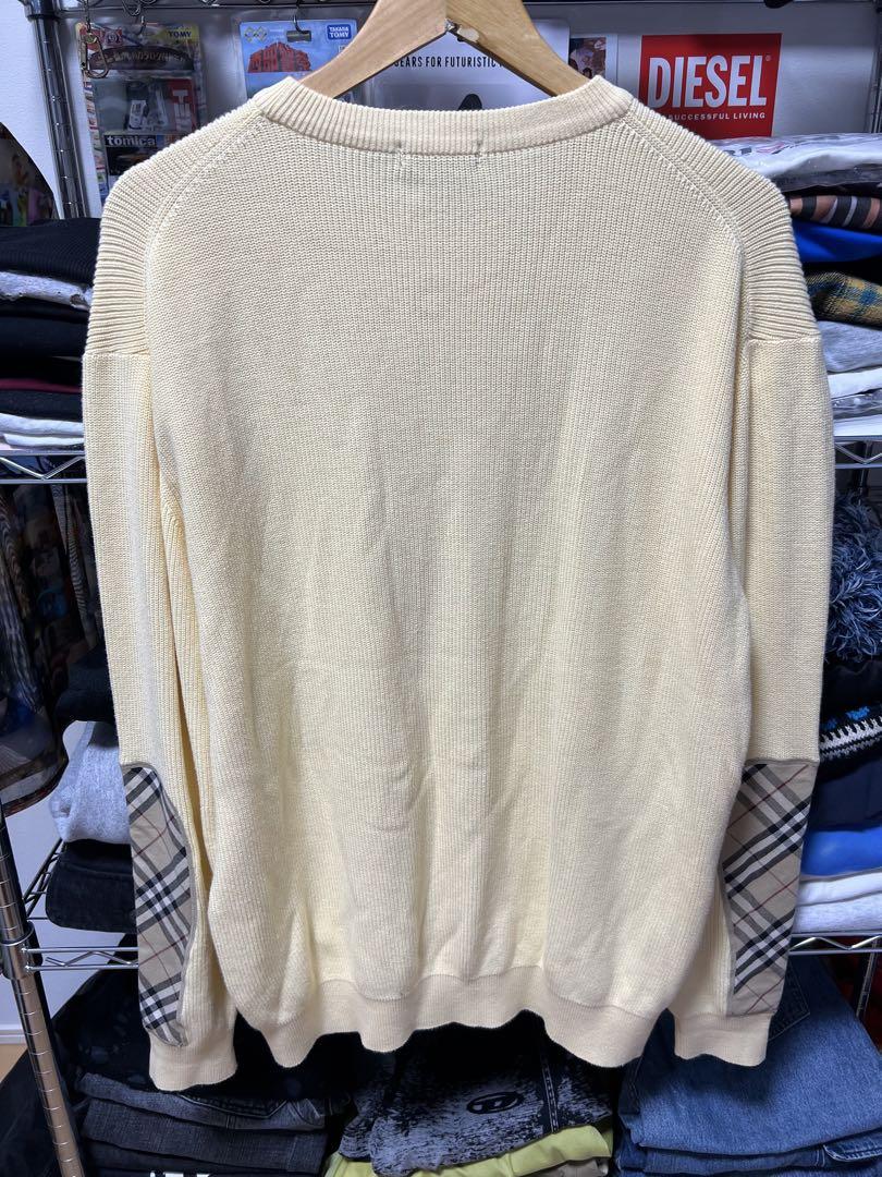 BURBERRY リブ編みニットセーター L クリーム