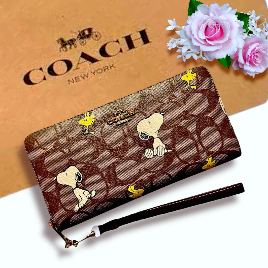 COACH PEANUTS 長財布 ラウンドジップ スヌーピー