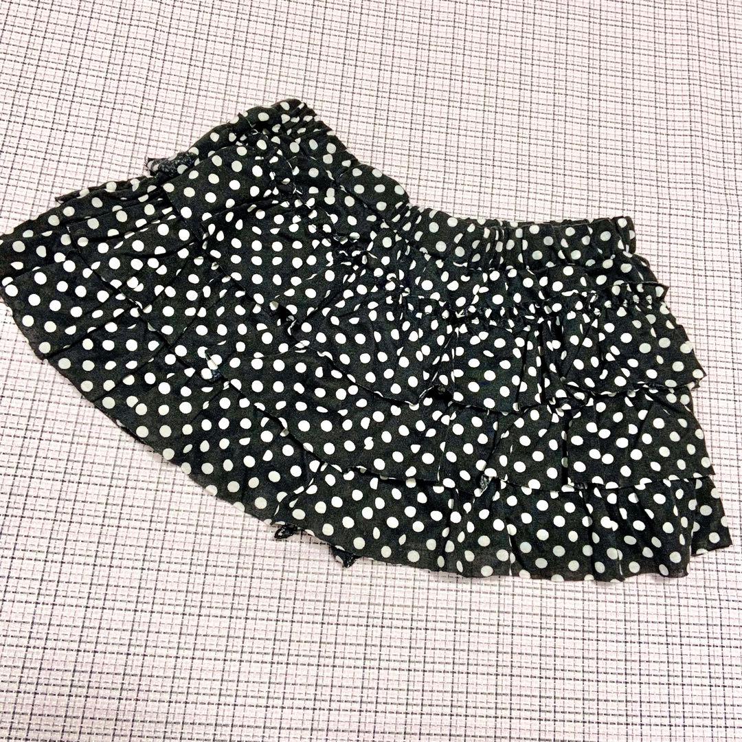 ドット柄スカパン マイクロミニ マイクロ丈 y2k ダークコア リズリサ系M