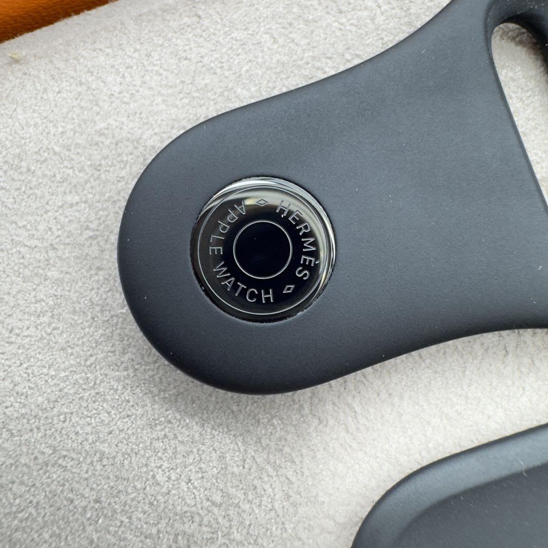 1587 Apple Watch エルメス　ブラックラバー　シリコンHERMES