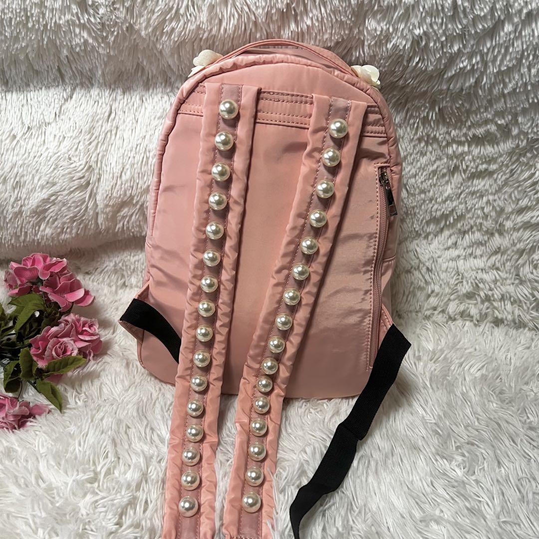 【NEW限定品】 ピンク パール リュック chesty お花 バックパック フラワー バッグ