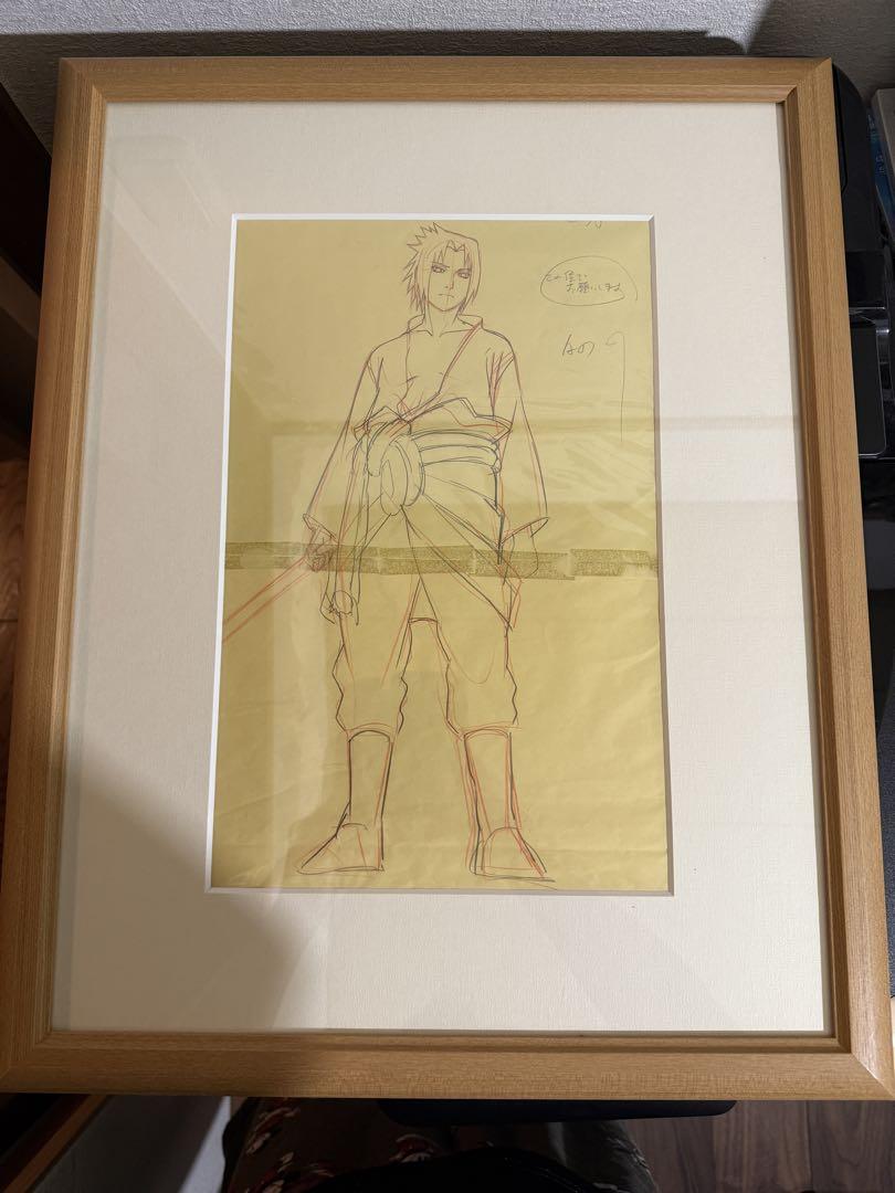 額装付き】NARUTO うちはサスケ 直筆版権原画 大判サイズ 額装付き】NARUTO うちはサスケ 直筆版権原画 大判サイズ