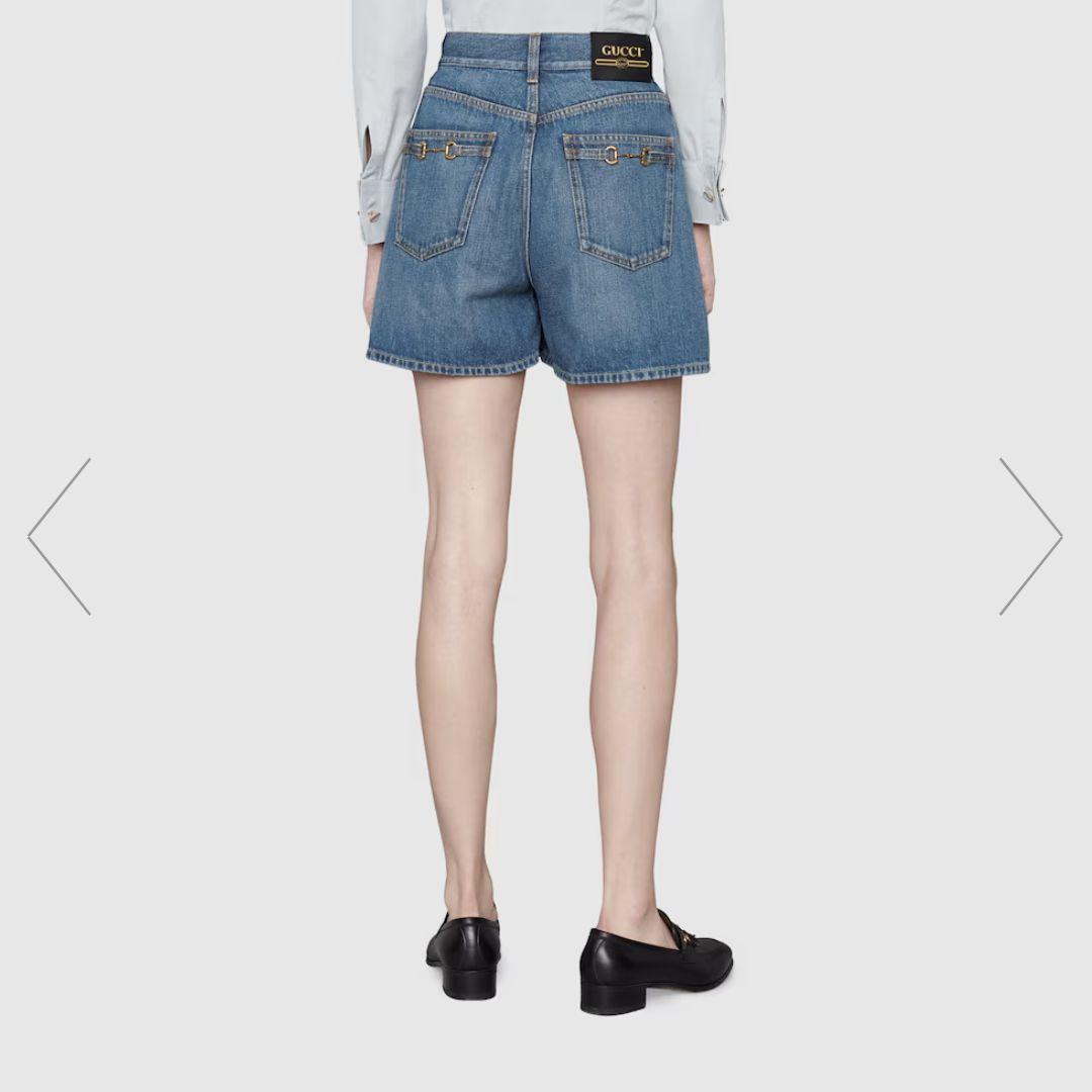 高速 割引 2024 西日本 【新品】GUCCI♡ホースビット ストアイチオシ ディテール付き レディース - ショートパンツ デニム パンツ