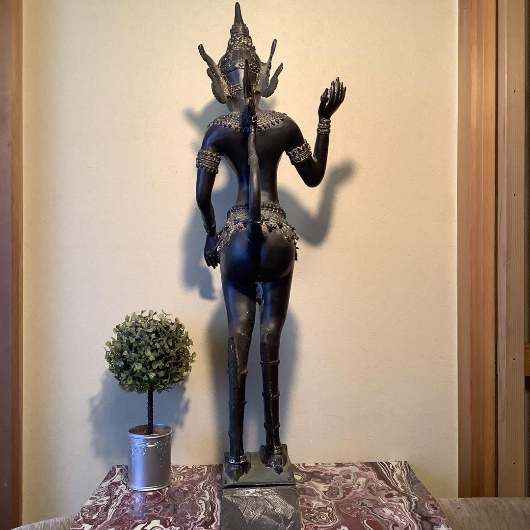 16世紀・泰国「神獣天女・緊那羅神像」インド神話・半身半獣神・護法善神・特大 画像6