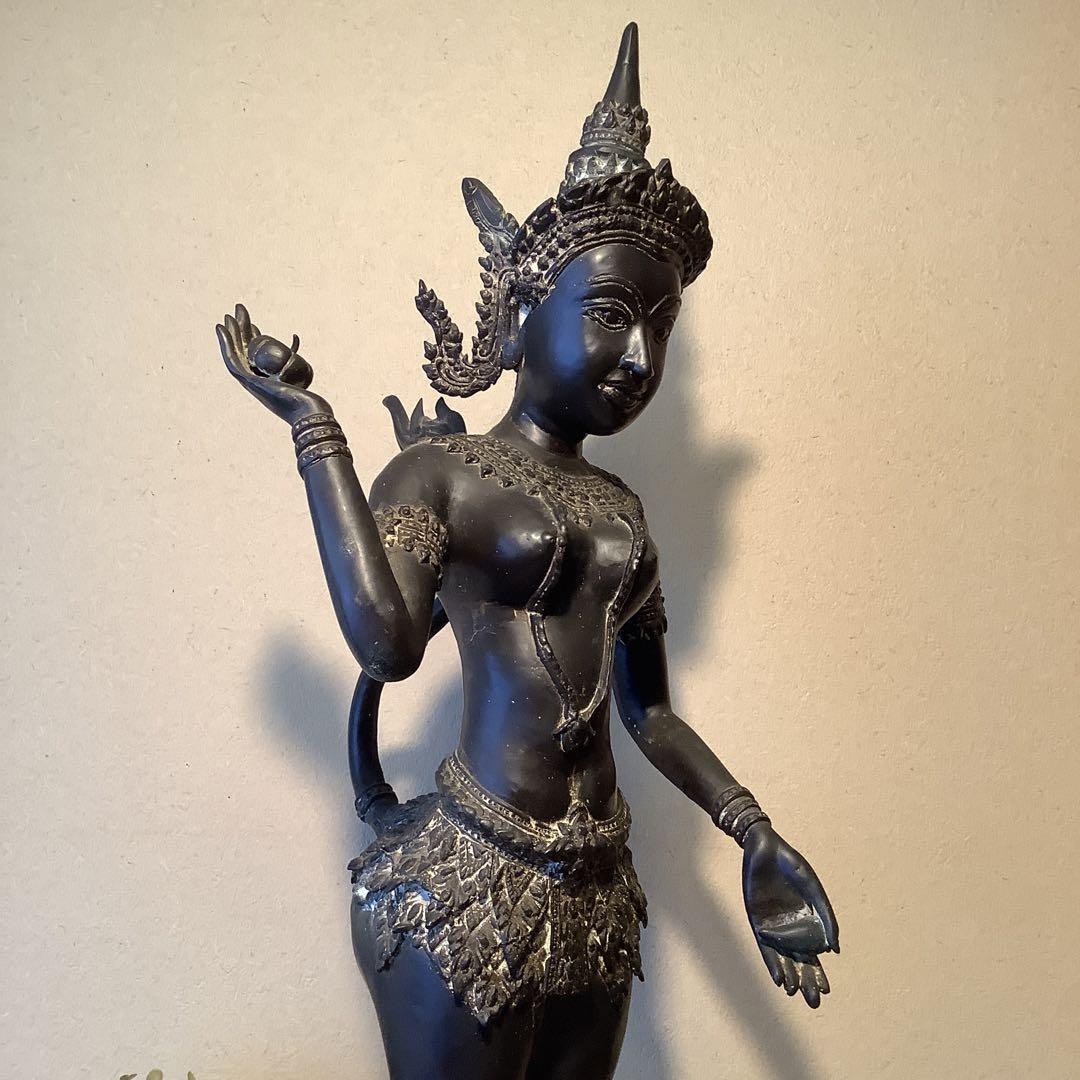 16世紀・泰国「神獣天女・緊那羅神像」インド神話・半身半獣神・護法善神・特大 画像7