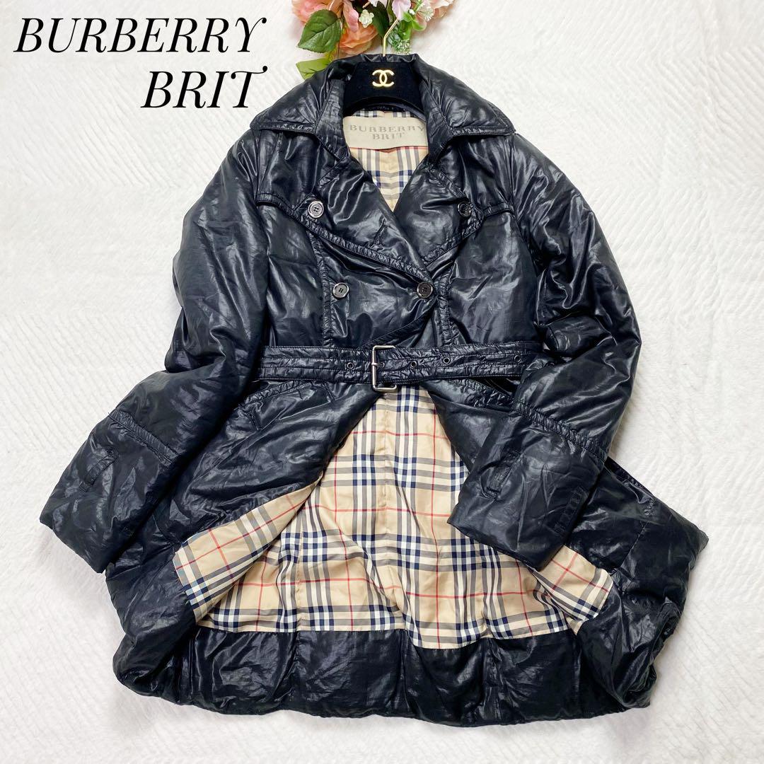 極美品✨バーバリーブリット ダウンジャケット ノバチェック ウエストベルト付き