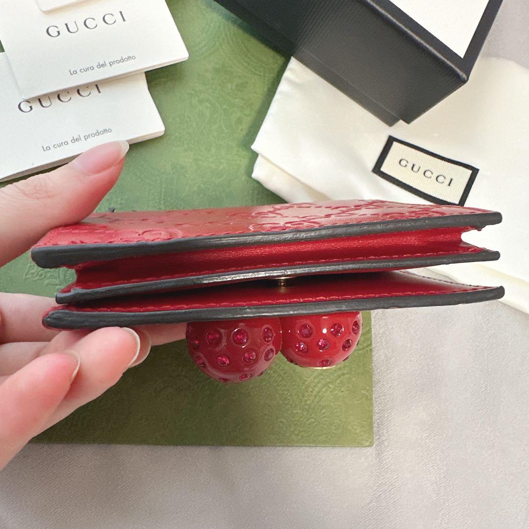 極美品値下げ済♡GUCCIさくらんぼ財布♡チェリー赤 画像7
