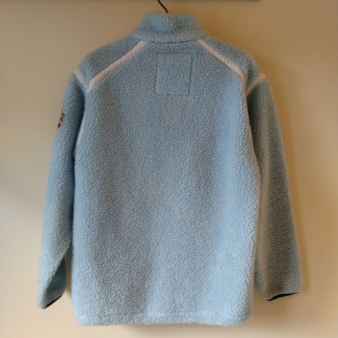 【Napapijri】ロゴ ハーフジップ フリース ブルー / 送料無料 90s NAPAPIJRI 水色 ノルウェー国旗刺繍 フリース ハーフジップ