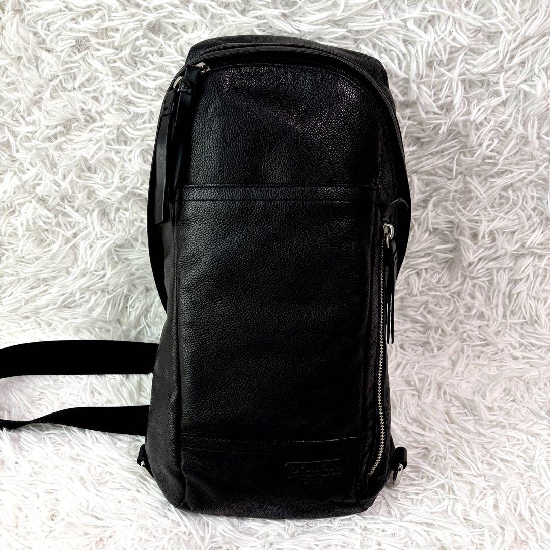 ✨美品✨ COACH トンプソン ボディバッグ クロスボディ レザー ブラック ✨極美品✨コーチ ボディバッグ トンプソン クロスボディ
