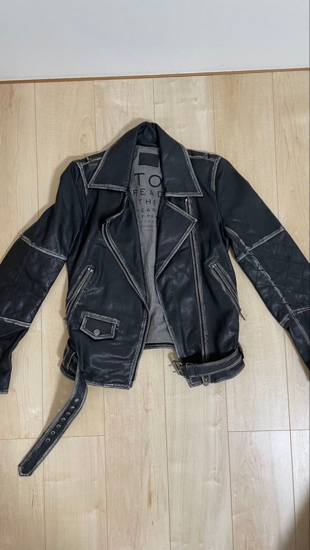 Rehard ブラックレザーライダースジャケット