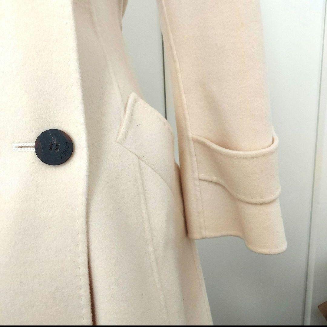 美品♡【FOXEY】カシミヤ100% チェスターコート クリーム 38 美品♡【FOXEY】カシミヤ100% チェスターコート クリーム 38