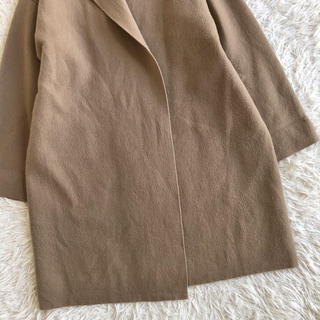 ☆大きいサイズ・4L☆23区　フーデッドコート　羊毛&カシミヤ　キャメル　48 大きいサイズ 4L カシミヤ混】23区 フーデットコート キャメル