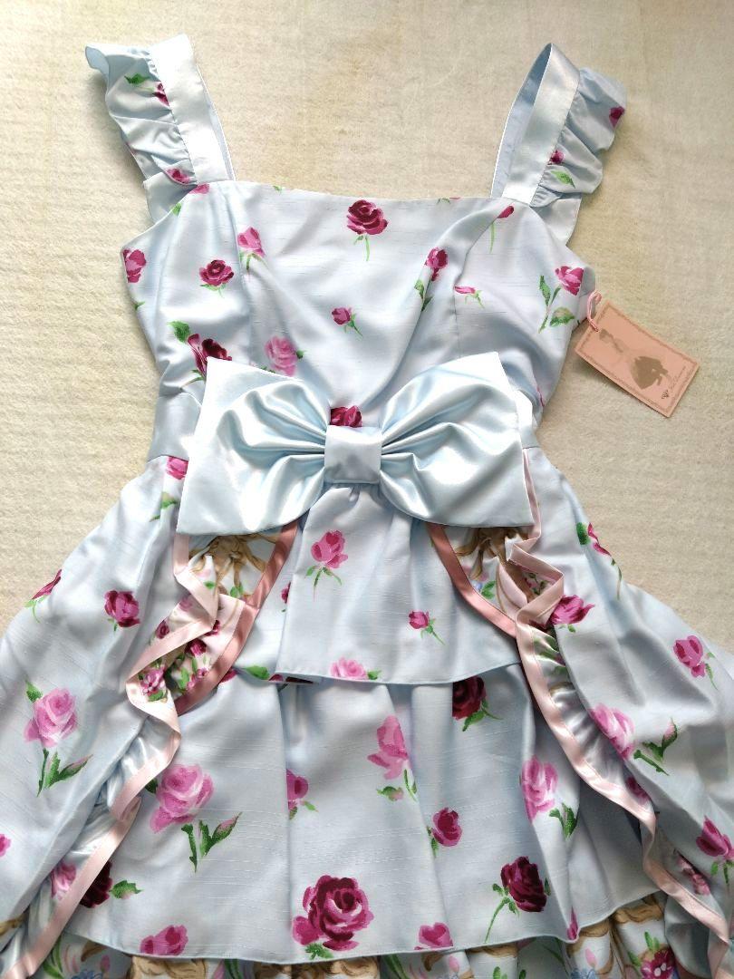 新品☆ジーザスディアマンテ☆ワンピース☆花柄☆水色☆リボン☆大きなサイズ