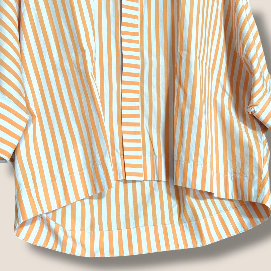 極美品 マカフィー　コットンシルク♡ストライプ ハーフスリーブシャツ マカフィー トゥモローランド コットンシルクストライプハーフ