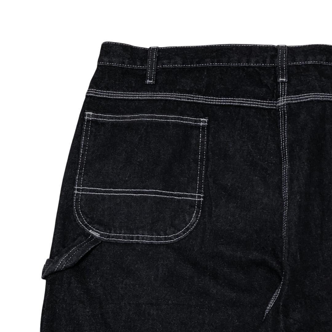 美品★Dickies ブラックデニム 極太ワイド バギーパンツ ハーフパンツ 美品☆Dickies ブラックデニム 極太ワイド バギーパンツ ハーフ