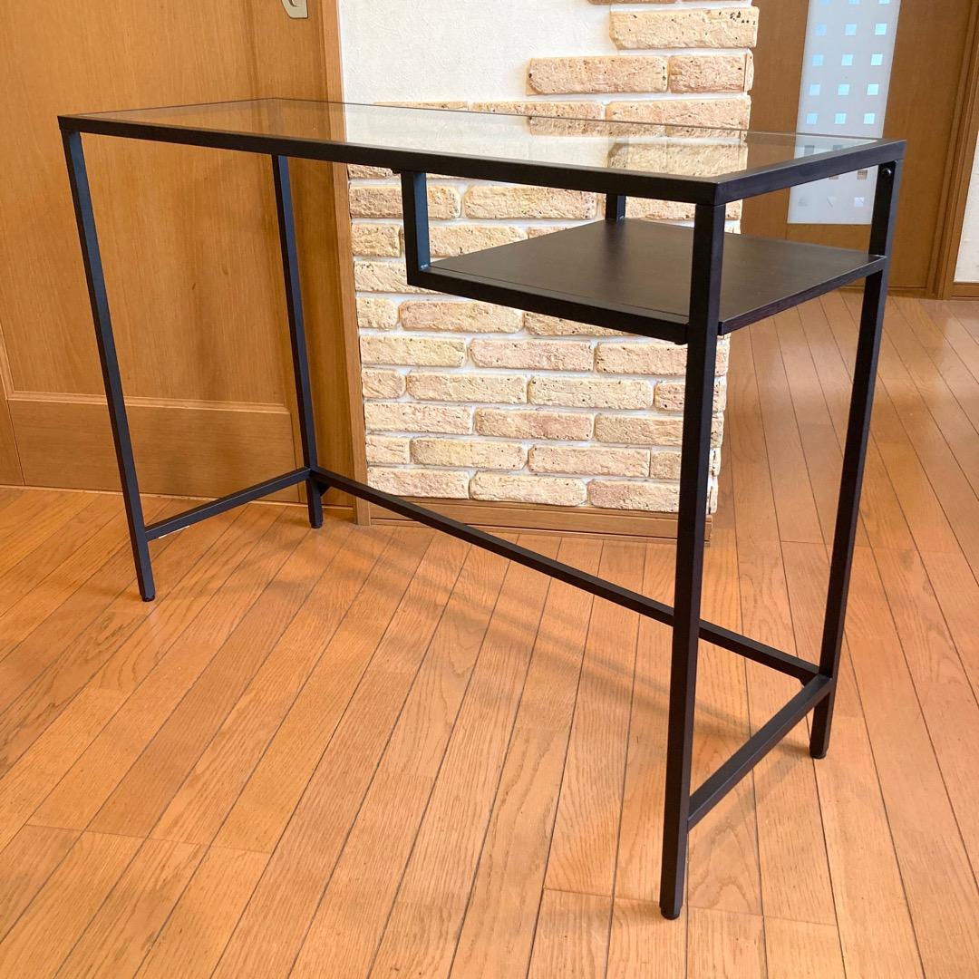 ⛵【USED✩美品】IKEA VITTSJÖ/ヴィットショーガラストップテーブル