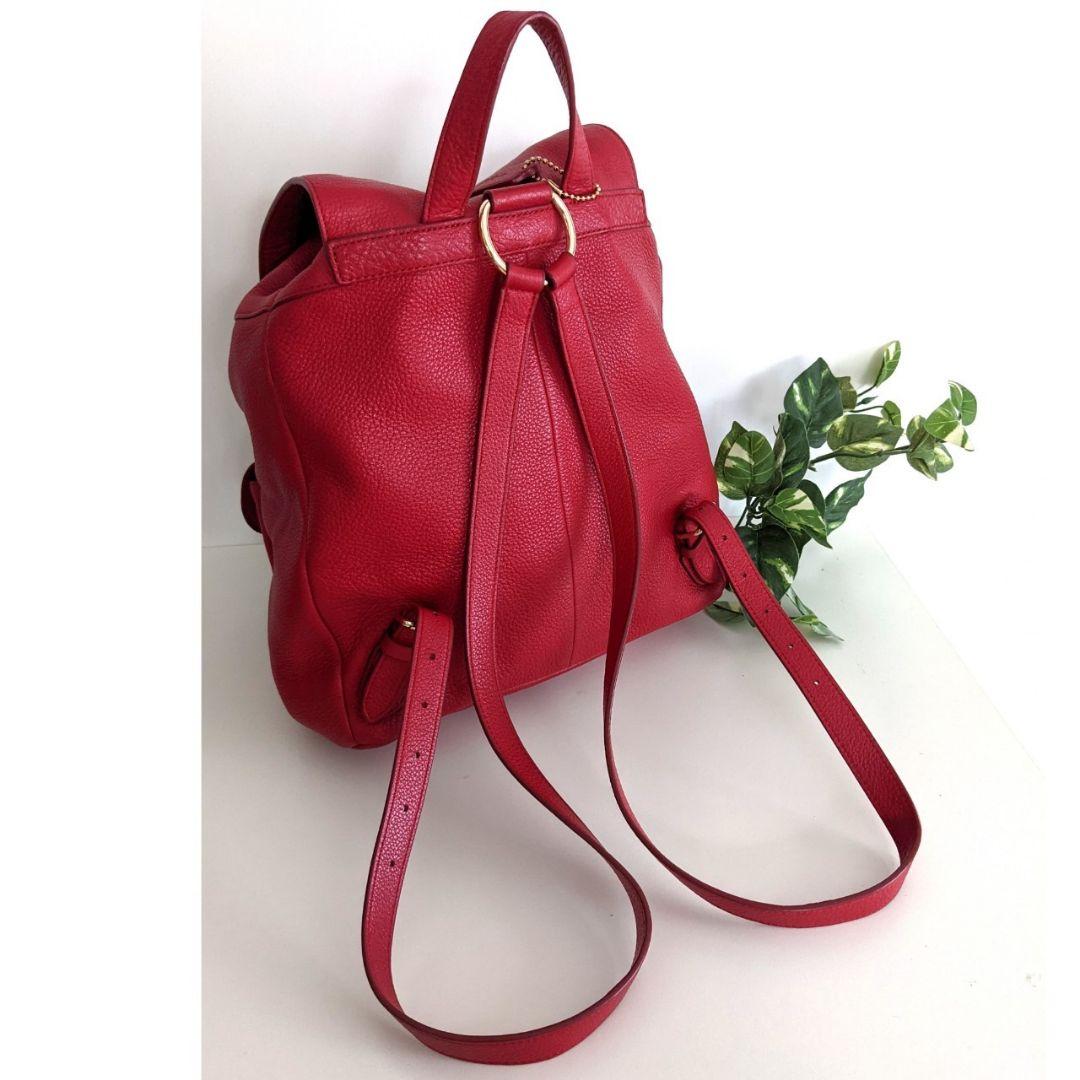 超激安新品 良品 バッグ 赤 レッド レディース メンズ xQiy0-m59587029279 COACH レザー リュック 鞄 正規店