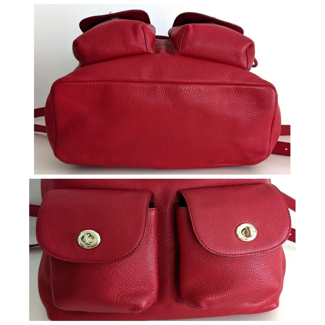 超激安新品 良品 バッグ 赤 レッド レディース メンズ xQiy0-m59587029279 COACH レザー リュック 鞄 正規店